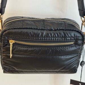 Elegant BC Bags Black Puffer Crossbody Bag with Two Different Straps